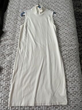 Club Monaco Sleeveless Turtleneck Midi Dress - Cream